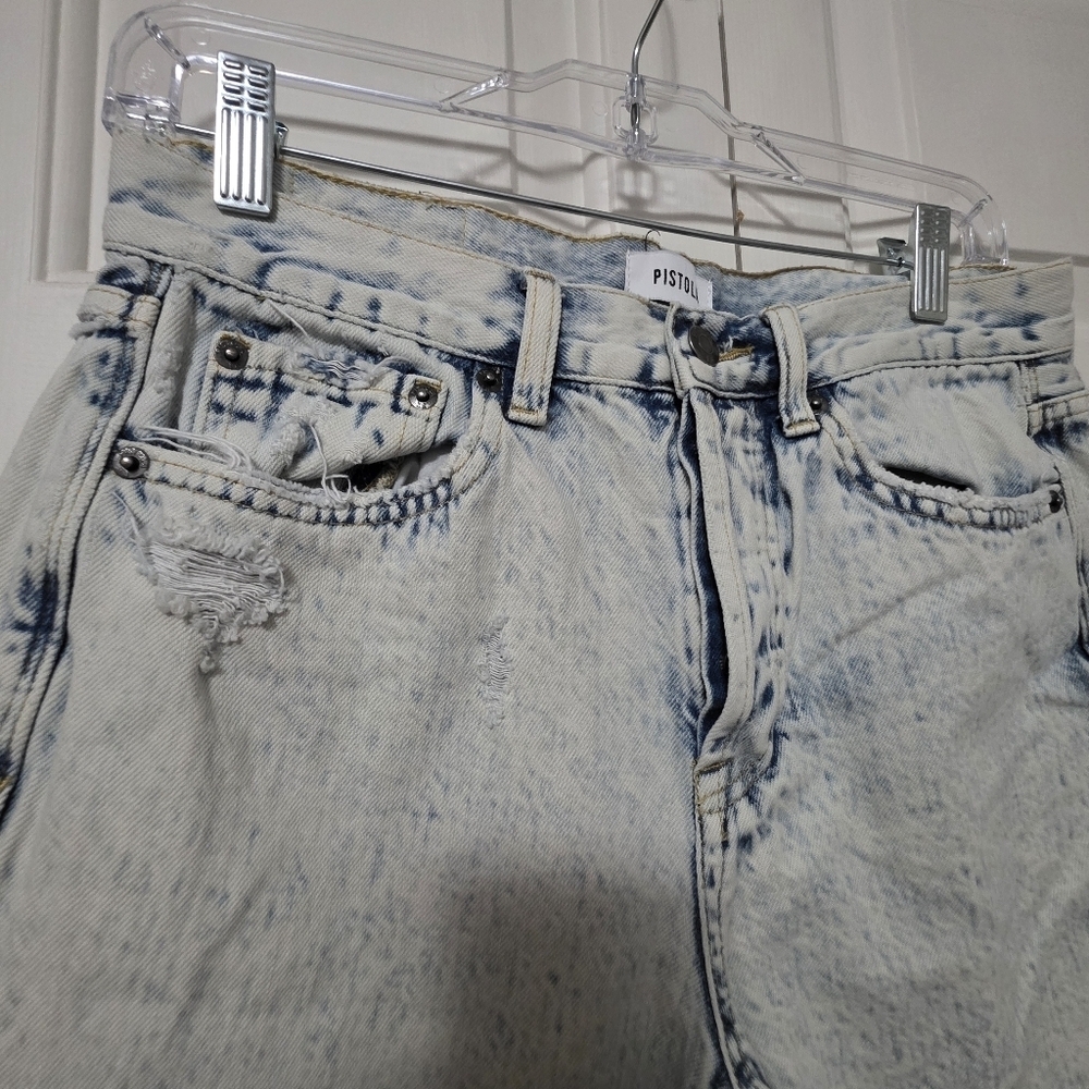 Pistola Charlie Acid Wash High Rise Straight Leg Jeans Size 28 - Picture 3 of 12